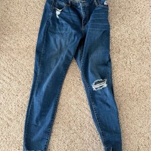 Ava & Viv Distressed Dark Blue Skinny Jeans